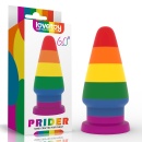 Korek analny Prider 15 cm tęczowy silikonowy - 1