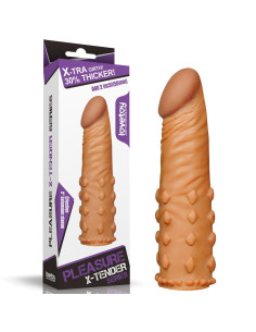 Add 2"" Pleasure X Tender Penis Sleeve Brown