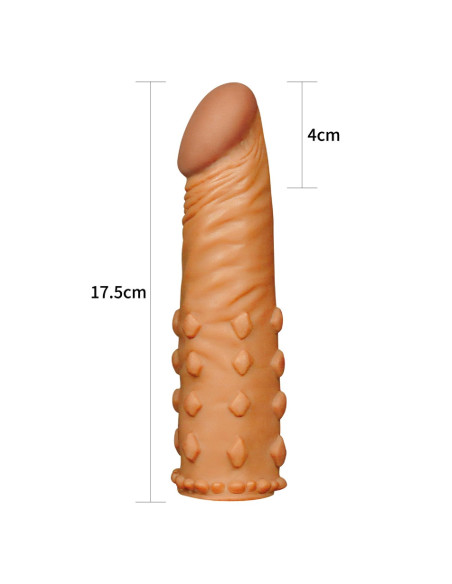 Add 2"" Pleasure X Tender Penis Sleeve Brown