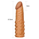 Nakładka na penisa Pleasure X Tender 18 cm Brązowa - 3