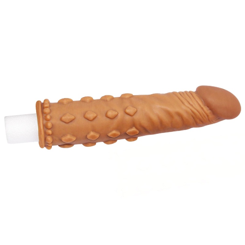 Nakładka na penisa Pleasure X Tender 18 cm Brązowa - 4