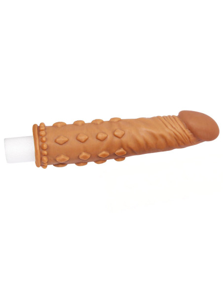 Add 2"" Pleasure X Tender Penis Sleeve Brown