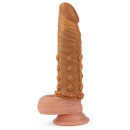 Nakładka na penisa Pleasure X Tender 18 cm Brązowa - 5