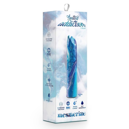 Wibrator Mesmerize Power Vibe Azure - silnik Rumble Tech™, 10 trybów, IPX7, 10,1 × 2,3 cm - 1