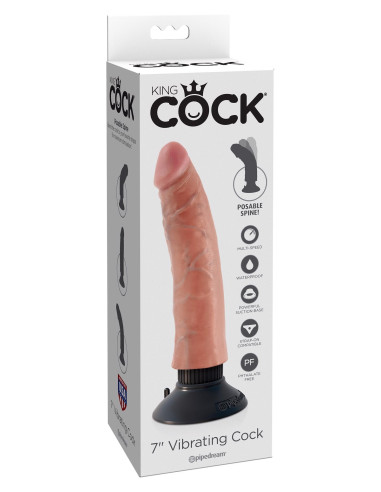 Vibrating Cock 7 Inch Light skin tone