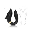 Wibrator dla par Fox Black - podwójny stymulator w kształcie litery U, 9 trybów wibracji, 92 × 75 × 35 mm - 3