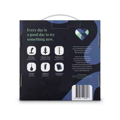 Zestaw analny Backdoor [S]Experience Starter - zestaw dla początkujących: silikonowa zatyczka 7,5 cm, wibrująca 12,5 cm, łańcuch - 1 2