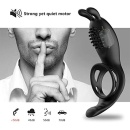 Pierścień wibracyjny na prącie RabbitVibration - elastyczny, uniwersalny rozmiar, z uszkiem króliczym, 9 trybami wibracji i pilo - 9