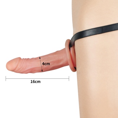 Unisex Hollow Strap On 6,5 cala (16,5 cm) z regulowanym pasem - 1 2