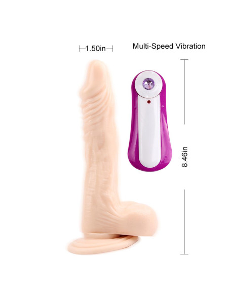 JAMES DEEN 8.5"" Vibrating Dildo