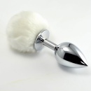 Korek analny Pompon Metal Plug Small Biały - 1