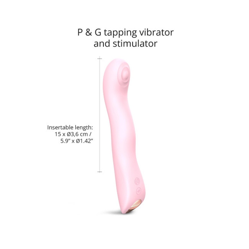 Wibrator punktu G SWAP Baby Pink - 3 silniki, 10 trybów stukania i 10 wibracji, długość wkładana 15 cm - 2