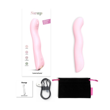 Wibrator punktu G SWAP Baby Pink - 3 silniki, 10 trybów stukania i 10 wibracji, długość wkładana 15 cm - 6