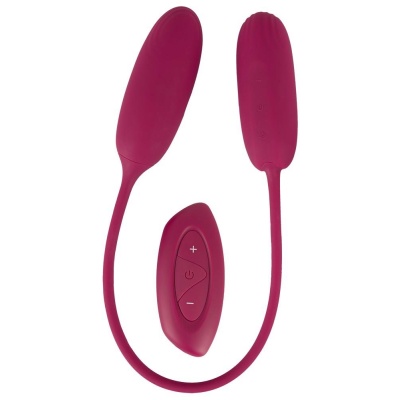 Podwójny wibrator jajeczkowy RC Shaking & Vibrating Duo – dwa silniki, pilot, 50 cm - 1 2