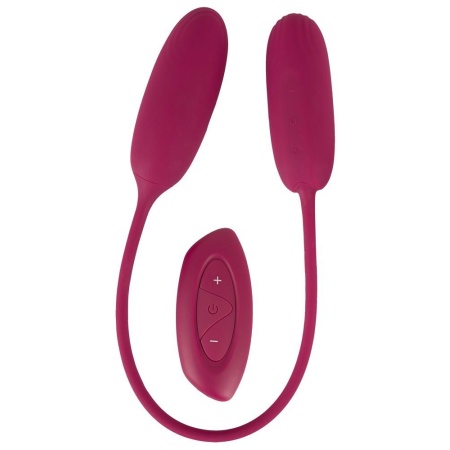 Podwójny wibrator jajeczkowy RC Shaking & Vibrating Duo – dwa silniki, pilot, 50 cm - 2