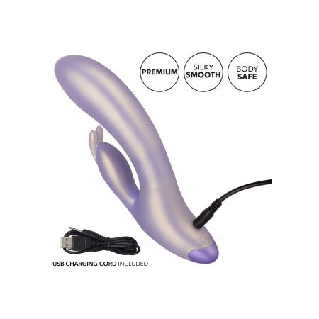 Wibrator G-Bunny Purple - podwójna stymulacja z funkcją thumpingu, silikon, 19 cm - 8