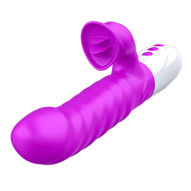 Wibrator-Silicon, Vibrator 7 Function and Heating Mode, PURPLE - 4