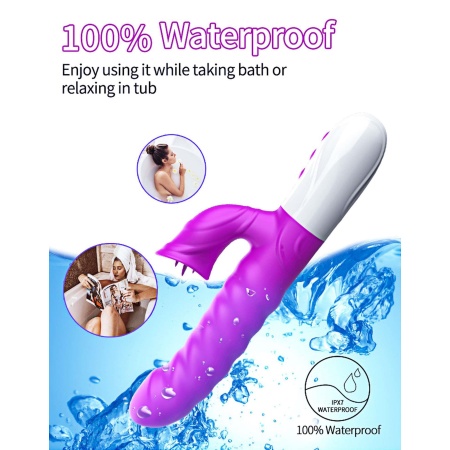 Wibrator-Silicon, Vibrator 7 Function and Heating Mode, PURPLE - 9