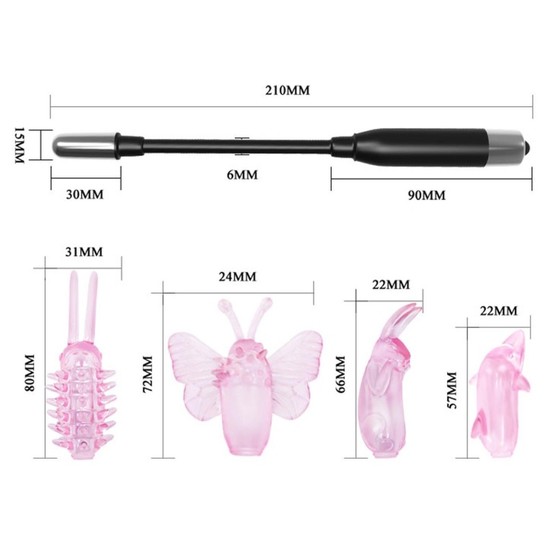Wibrator Wizard Magic Wand z wymiennymi nasadkami, 25 cm - 4