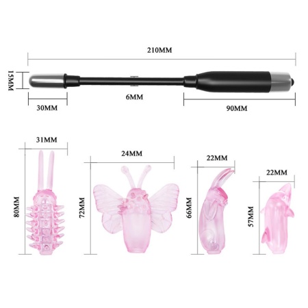 Wibrator Wizard Magic Wand z wymiennymi nasadkami, 25 cm - 4