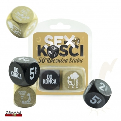 Kostki erotyczne Gold z zadaniami na 50. rocznicę ślubu - 1