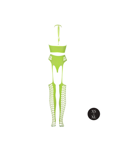 Two Piece with Crop Top and Stockings - Green - XS/XL