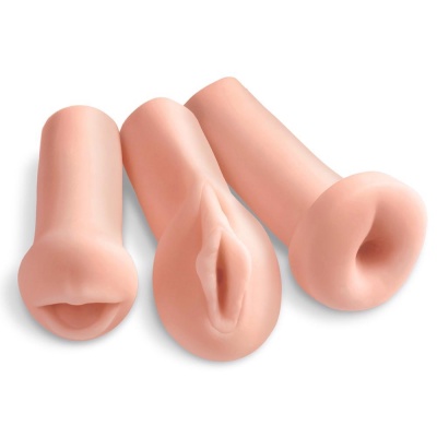 Zestaw masturbatorów PET All 3 Holes – usta, wagina i odbyt, materiał TPR, dł. 12–13,3 cm - 1 2