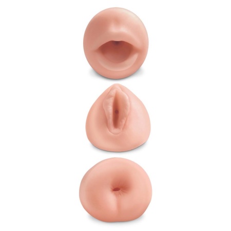 Zestaw masturbatorów PET All 3 Holes – usta, wagina i odbyt, materiał TPR, dł. 12–13,3 cm - 3