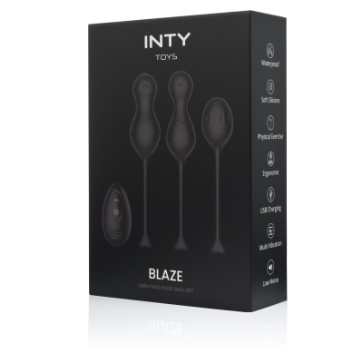 Zestaw wibrujących kulek Kegla Blaze z pilotem i 10 trybami wibracji - 14,3 cm, 16,8 cm, 16,9 cm - 1 2