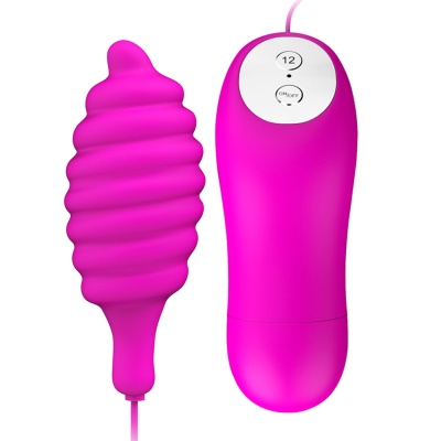 Wibrator Pleasure Shell z 12 programami wibracji i spiralną teksturą (8,3 cm) - 1