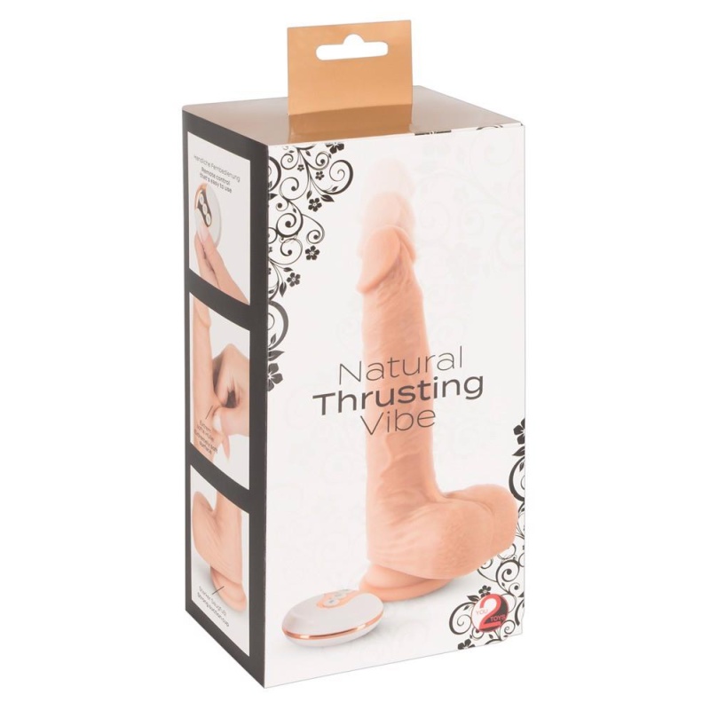 Wibrator Pchająco-Wibrujący Natural Thrusting Vibe z Przyssawką i Pilotem, 21–24 cm - 1