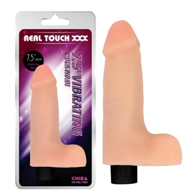Realistyczny wibrator 7.5″ Vibrating Cock No.01 — TPE, 19 cm, wielobiegowa regulacja wibracji - 1
