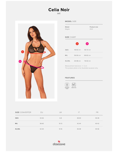 Celia Noir komplet 2-częściowy  XS/S