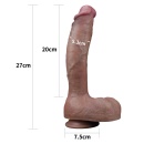 LoveToy Dwuwarstwowy silikonowy dildo 26,7 cm z realistycznym wyprofilowaniem i podstawką ssącą - 2