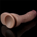 LoveToy Dwuwarstwowy silikonowy dildo 26,7 cm z realistycznym wyprofilowaniem i podstawką ssącą - 7