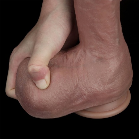 LoveToy Dwuwarstwowy silikonowy dildo 26,7 cm z realistycznym wyprofilowaniem i podstawką ssącą - 10