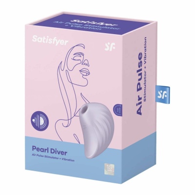 Pearl Diver Violet - stymulator łechtaczki 2 w 1 z falami ciśnienia i wibracjami, 9 cm - 1