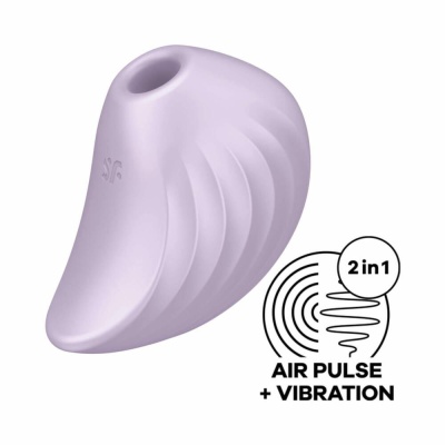 Pearl Diver Violet - stymulator łechtaczki 2 w 1 z falami ciśnienia i wibracjami, 9 cm - 1 2