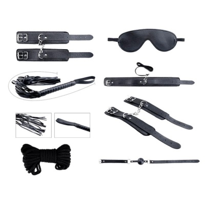 Secret Desires Black BDSM Kit 8pcs - 1