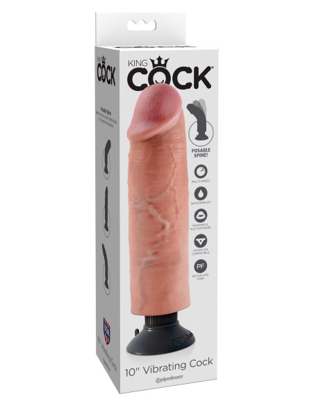 Vibrating Cock 10 Inch Light skin tone