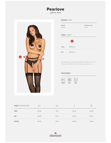 Pearlove pas do pończoch czarny XS/S