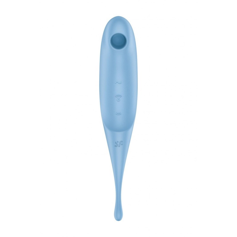 Wibrator stymulujący Satisfyer Twirling Pro Blue z falami ciśnienia Air-Pulse, 2 silnikami i cyrkulującymi wibracjami, IPX7 - 4