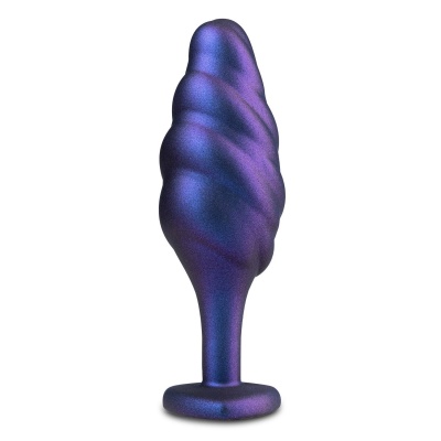 Korek analny Matrix Bumped Bling Plug Sapphire - stożkowa główka, żebrowanie, StayPut™, 11,4 cm - 1 2