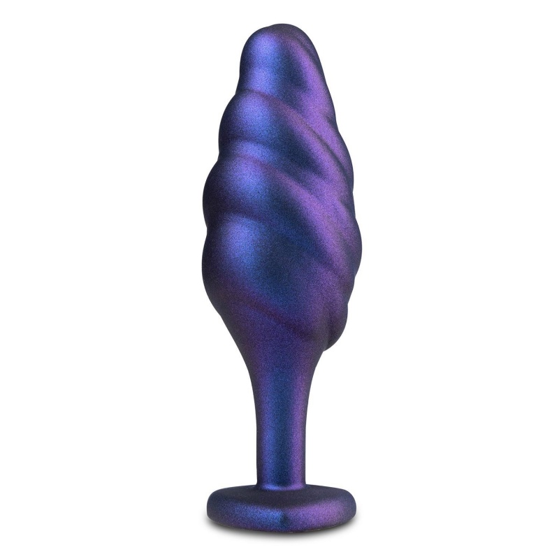 Korek analny Matrix Bumped Bling Plug Sapphire - stożkowa główka, żebrowanie, StayPut™, 11,4 cm - 2