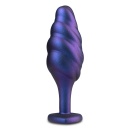 Korek analny Matrix Bumped Bling Plug Sapphire - stożkowa główka, żebrowanie, StayPut™, 11,4 cm - 2