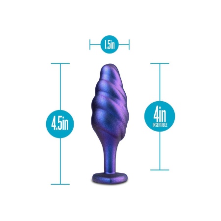 Korek analny Matrix Bumped Bling Plug Sapphire - stożkowa główka, żebrowanie, StayPut™, 11,4 cm - 3