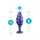 Korek analny Matrix Bumped Bling Plug Sapphire - stożkowa główka, żebrowanie, StayPut™, 11,4 cm - 3