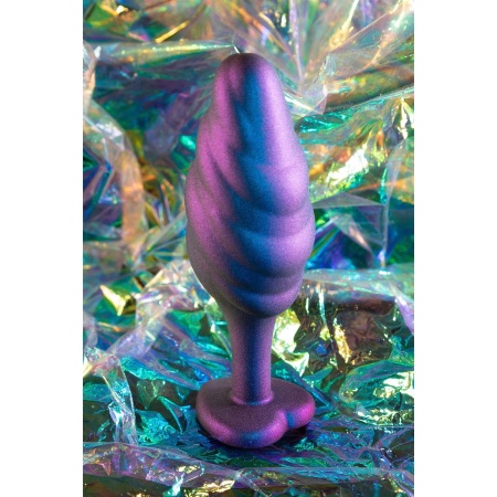 Korek analny Matrix Bumped Bling Plug Sapphire - stożkowa główka, żebrowanie, StayPut™, 11,4 cm - 5