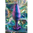 Korek analny Matrix Bumped Bling Plug Sapphire - stożkowa główka, żebrowanie, StayPut™, 11,4 cm - 5