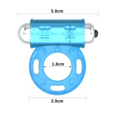 Pierścień na penisa z wibracją Lumino Play 3,81 x 1,91 cm Niebieski świecący - 1 2